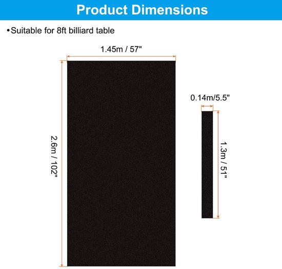 Dailygoods - Professioneel Biljartdoek voor Pooltafel - Inclusief Vilt Strips, Blauw — afbeelding 4
