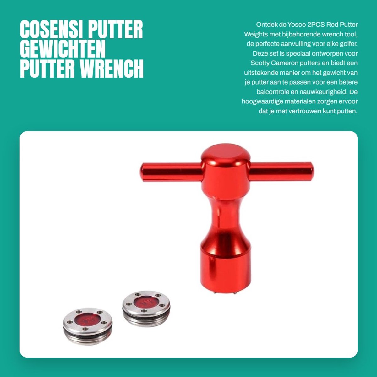 Dailygoods- Puttergewichten Set van 2 - Inclusief Sleutel - Hoogwaardige Aluminium Legering - Geschikt voor Scotty Cameron - Duurzaam - Lichtgewicht - Puttergewicht