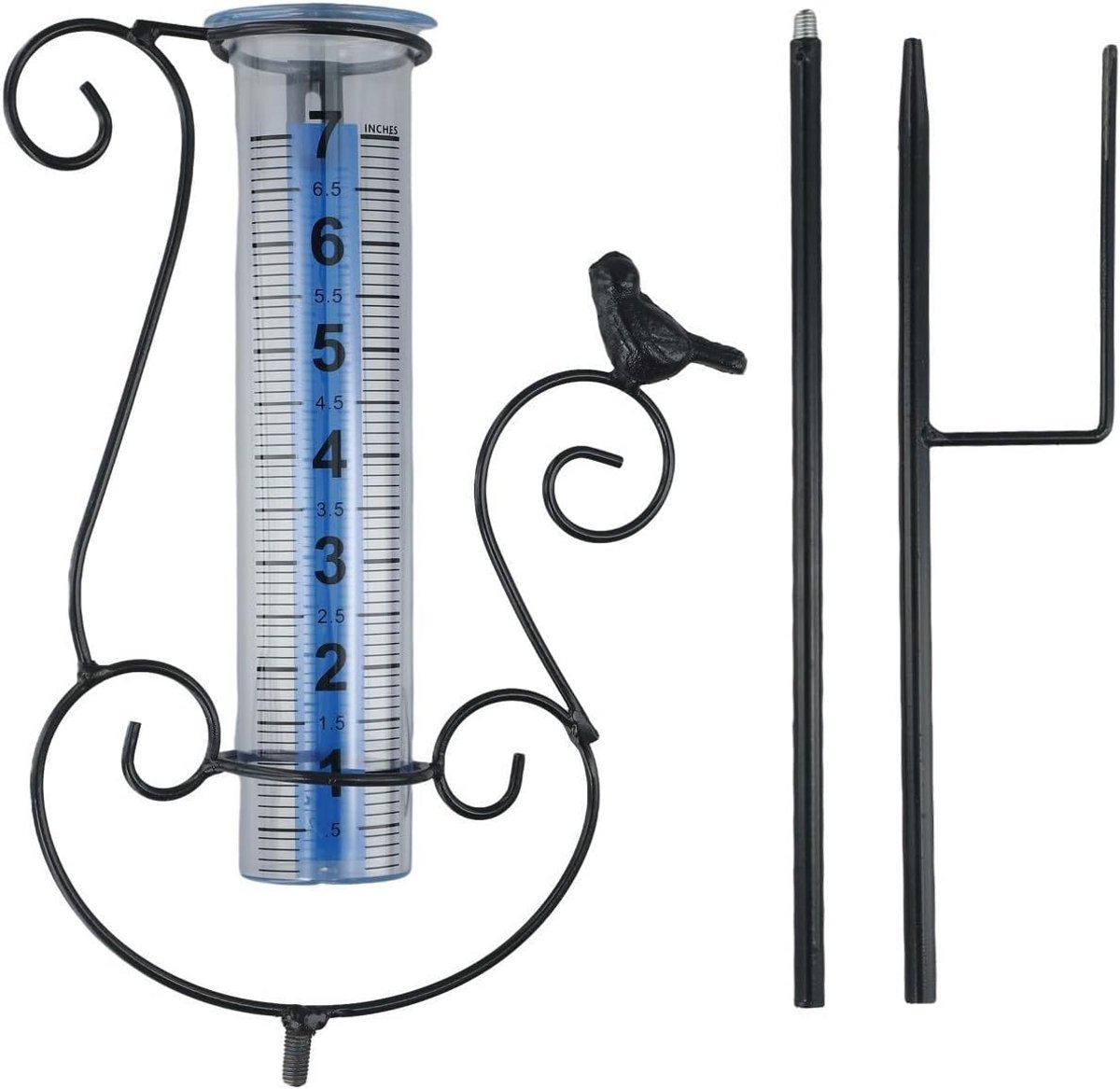 Regenmeter Buiten - Neerslagmeter Tuin - Tuinonderhoud Meten - Heldere Glazen Buis - 7 Inch - Transparant