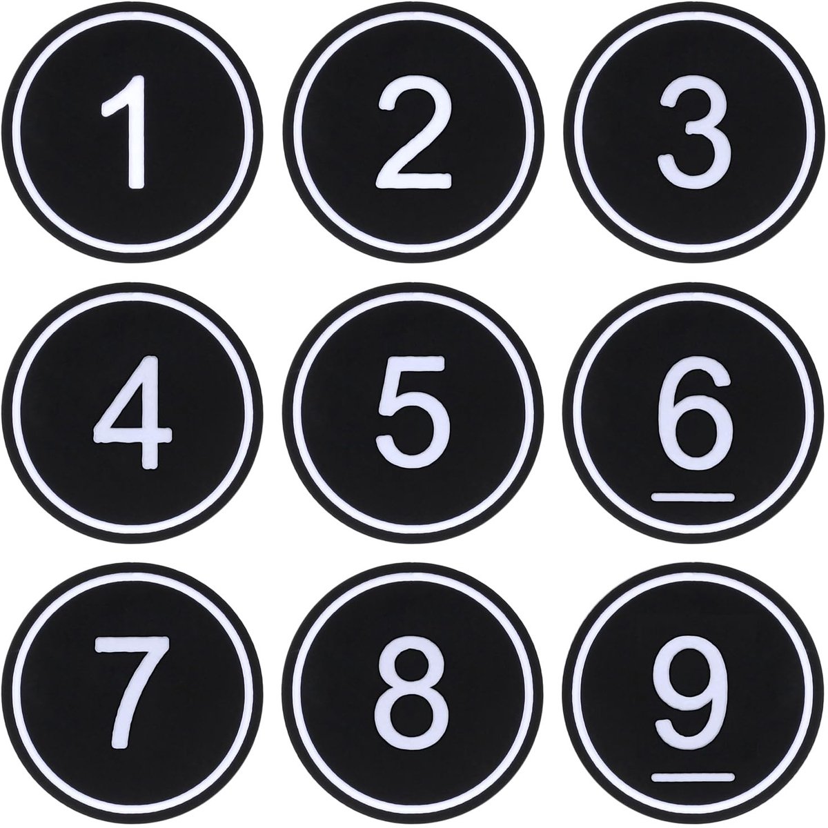Dailygoods- Tafelnummer 50 Stuks - Gegraveerde Plastic Tags - Lichtgewicht - Waterdicht - Geschikt voor Pubs/Restaurants - Diameter 3.5 cm - Nummerkaartjes