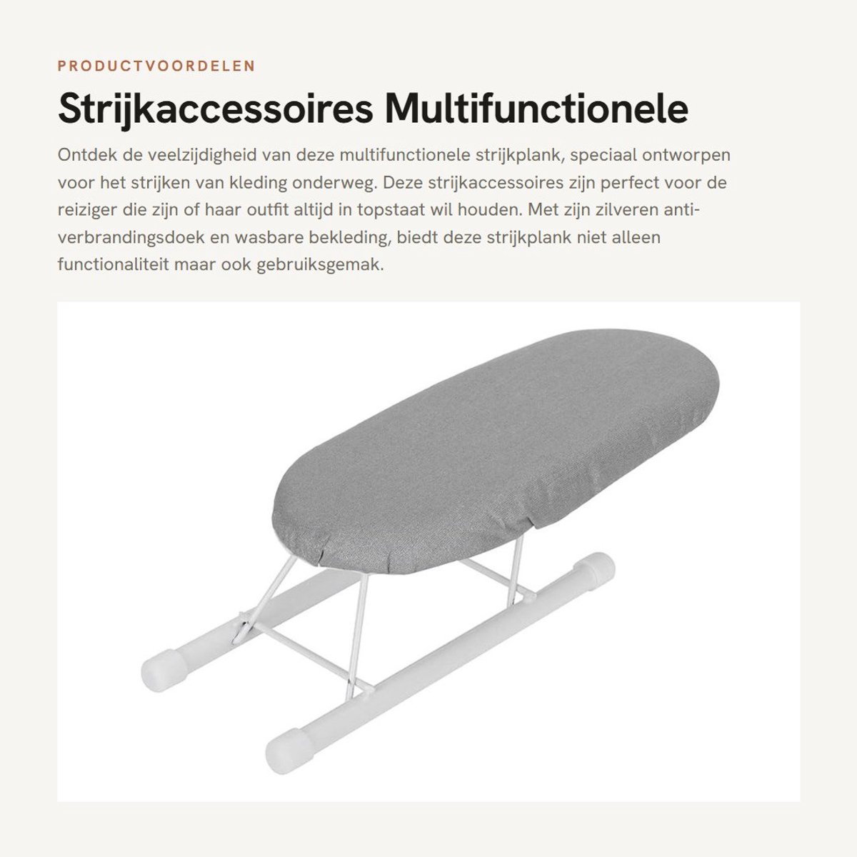Dailygoods- Strijkplank Multifunctioneel - Opvouwbaar - Wasbaar - Antislip - Stalen Buis - Voor Kleding en Reizen - Mini Strijkplank