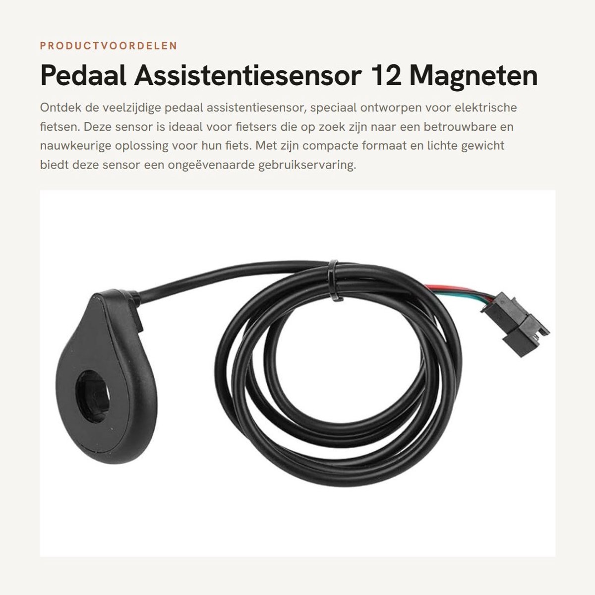 Dailygoods - Pedaal Assistentiesensor - 12 Magneten Snelheidssensor - Schokbestendig en Lichtgewicht - Geschikt voor Elektrische Fietsen - Duurzaam en...