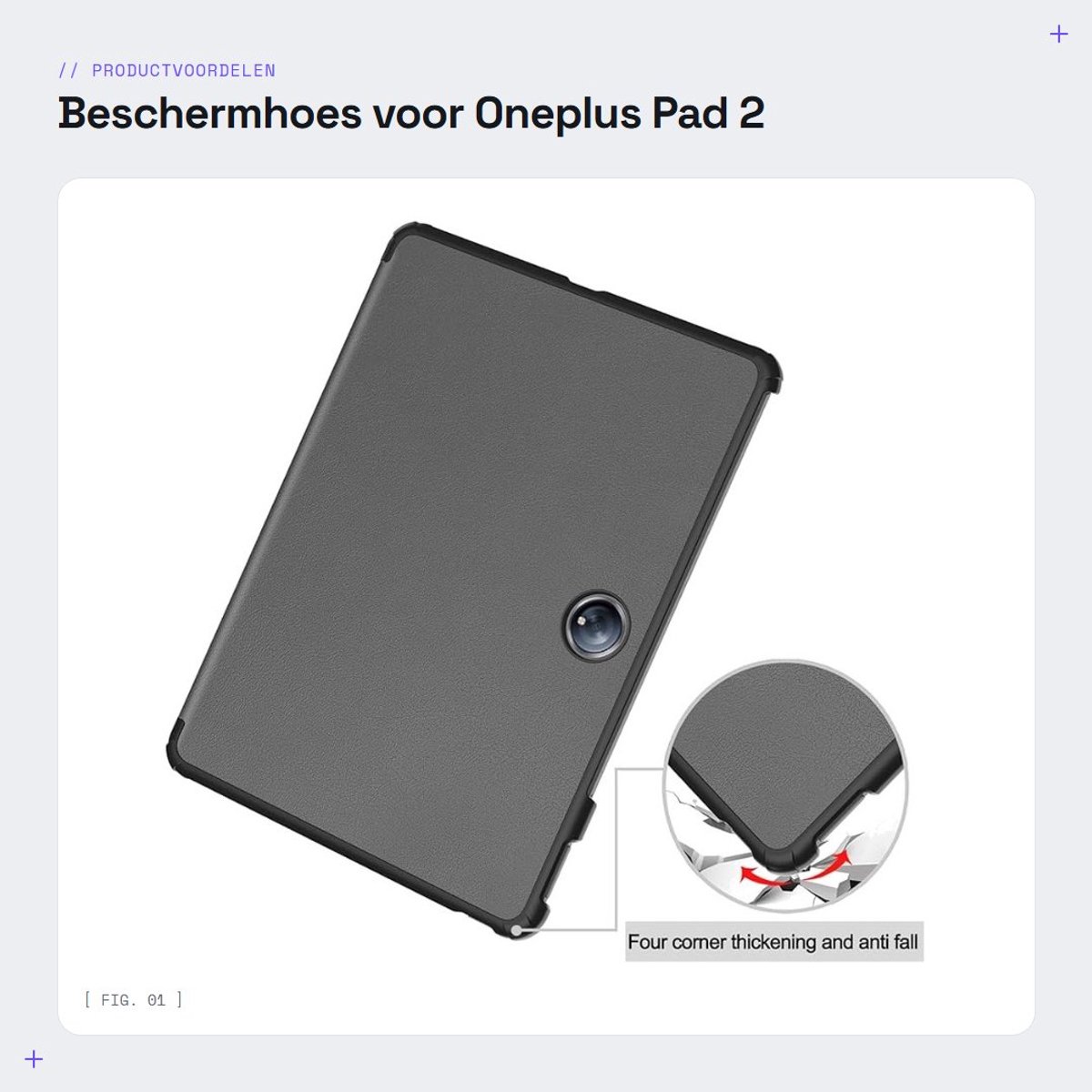 Dailygoods- Beschermhoes Schokbestendig - Oneplus Pad 2/Oppo Pad 3 Pro - 12,1 Inch - TPU/Rubber - Gehard Glas - Flexibel/Ultradun - Tablethoes