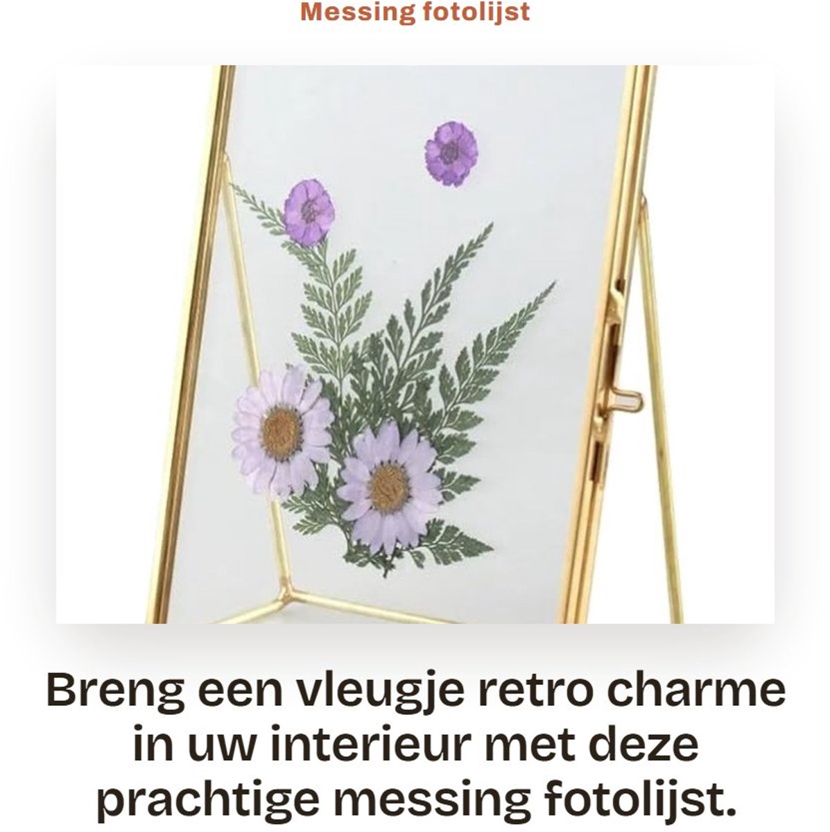 Dailygoods- Fotolijst Antiek Retro - Fotolijst 4x6/5x7 inch - Bureau Fotolijst - Glazen Fotolijst - Metalen Beugel - Ideaal voor Desktop - Fotoframe