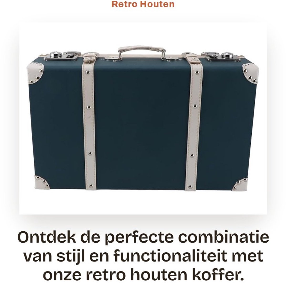 Dailygoods- Opbergdoos Grote Capaciteit - Vintage Houten Koffer - Decoratieve Opbergdoos - Reiskoffer - Hoofdtelefoon - Schokbestendig Design - Opbergkoffer