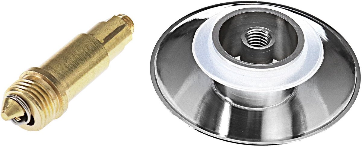 Dailygoods- Pop-up Wastafelafval 66 mm - Chroom Afwerking - Messing - Veermechanisme - M8 Schroefdraad - Afdichtring 40 mm - Afvalplug