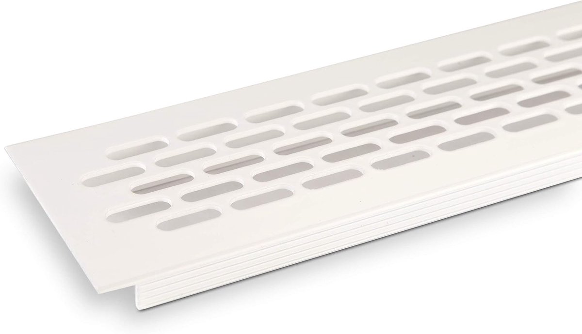 Ventilatierooster - Luchtgitter - Ventilatie Aanbrengen - Aluminium Constructie - 484 x 60 mm - Wit