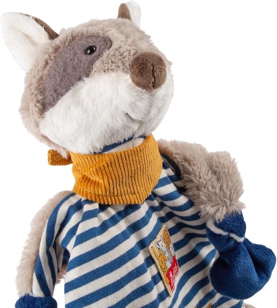 Knuffeldoek Wasbeer - Zachte Knuffel - Babys Comfort - Met Geborduurde Naam - 25 cm - Blauw — afbeelding 4