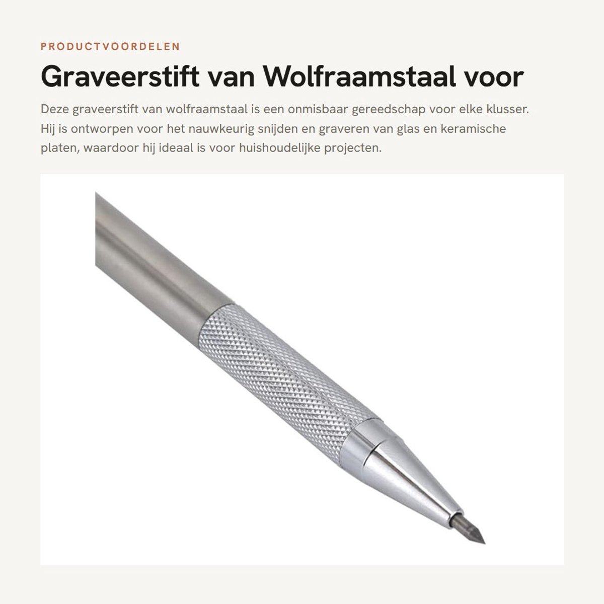 Dailygoods- Graveerstift wolfraamstaal - Glassnijder - Snijwerkzaamheden - Keramische platen - Schrijfpen - Klein formaat 14,6 cm - Scribing Tool