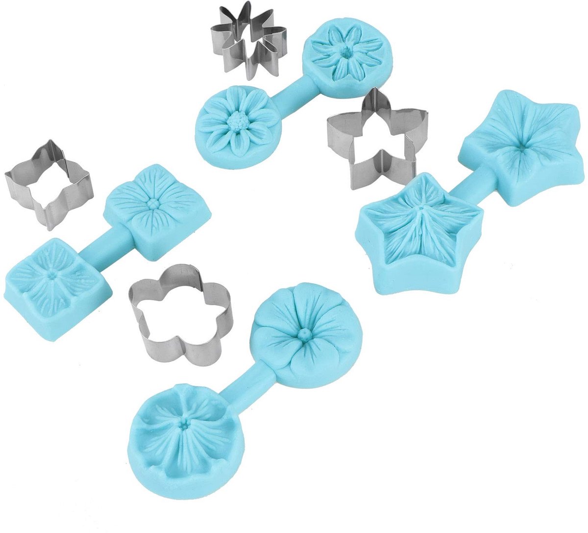 Dailygoods- Siliconen Mal - Bloemvormen - Chocolade/Snoep/Klei - 4 Motieven - Herbruikbaar - Eenvoudig schoon te maken - Bakvorm
