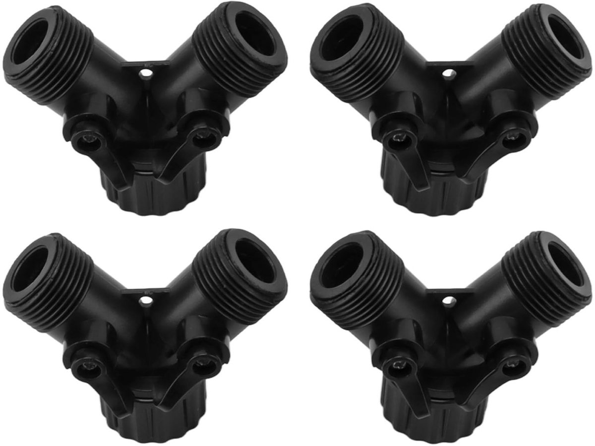Dailygoods- Kraansplitter 2-weg Y-vorm - 4 stuks - Slangconnector - Tuin/Huis - Kunststof - Handig voor gelijktijdig gebruik - Slangadapter