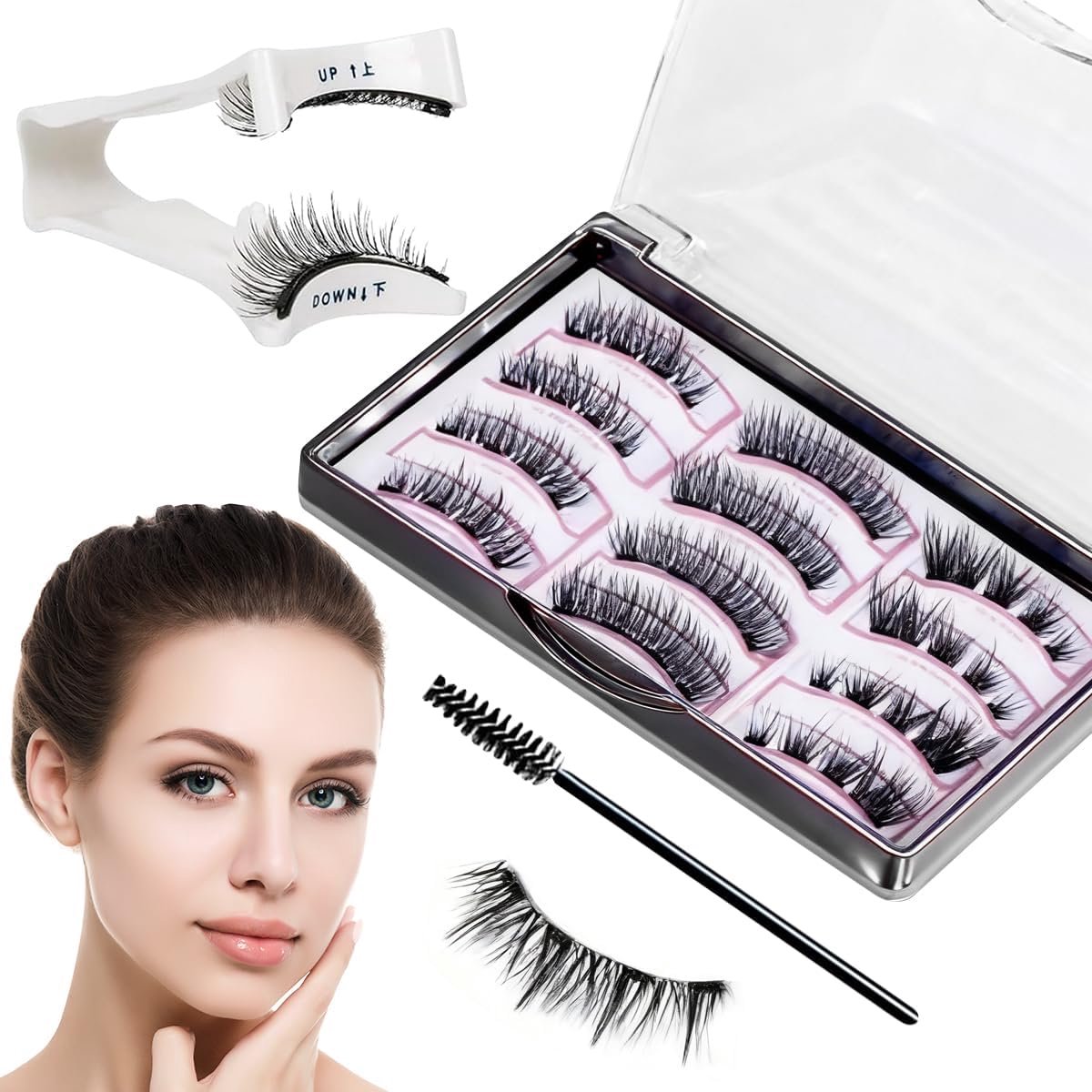 Magnetische Wimpers - Natuurlijke Look - Dagelijkse Make-up - Zonder Lijm - 6 Paar Set - Zwart