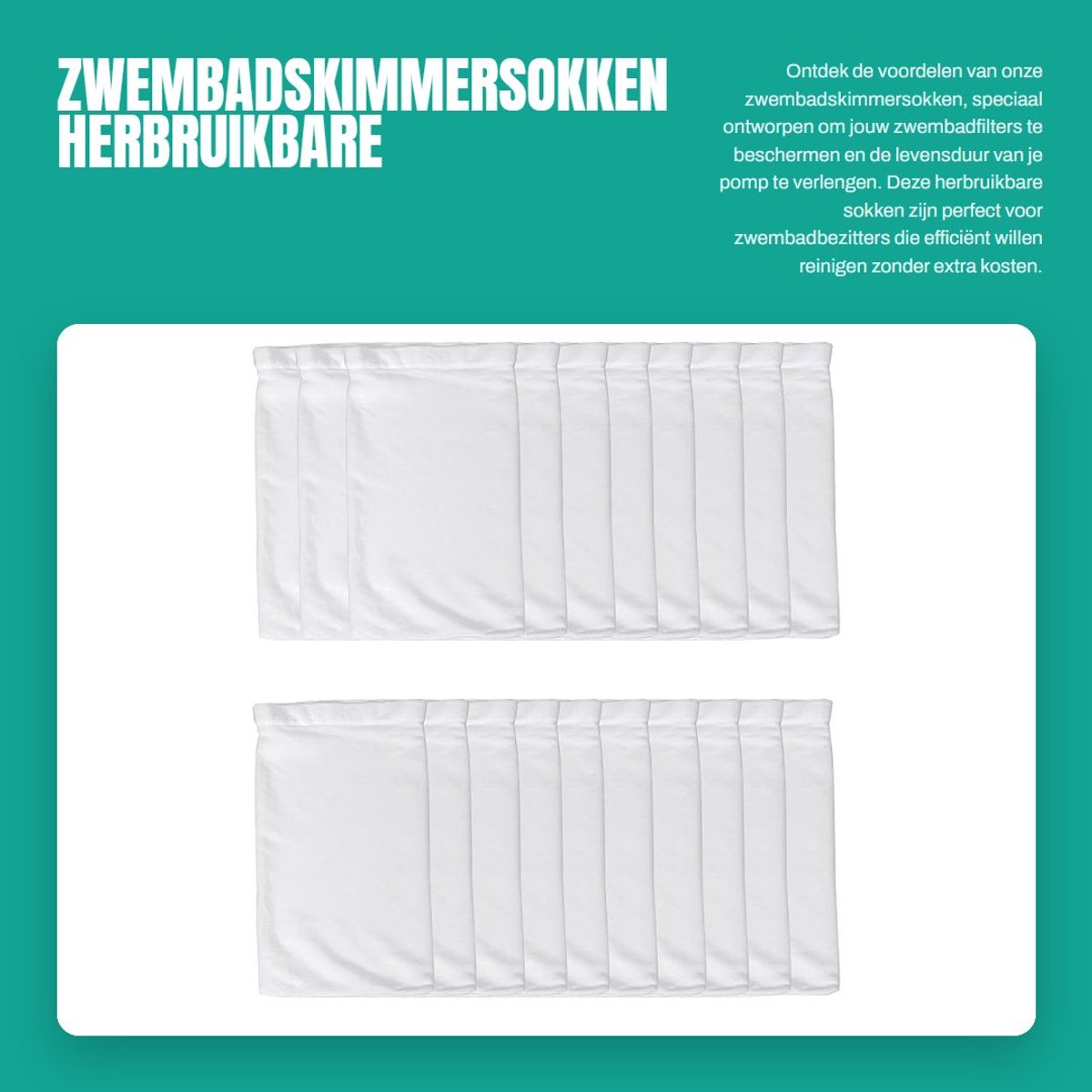 Dailygoods- Zwembadskimmersokken 20 Stuks - Herbruikbare Filtermandsokken - Effectieve Vuilvangers - Nylon Gaas - Bescherming Voor Zwembad - Filterzakken