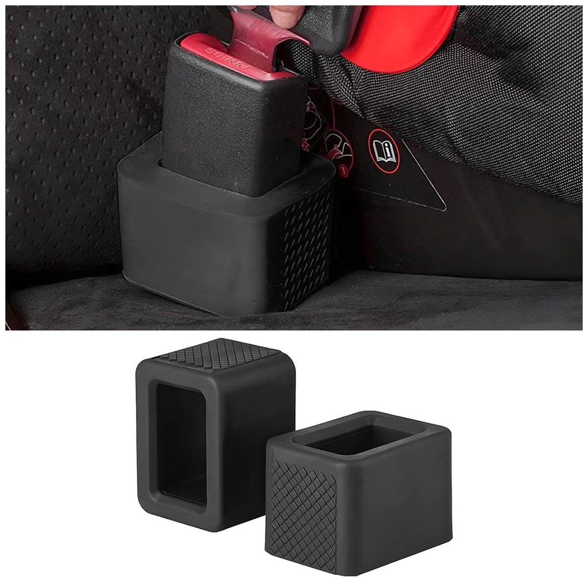 Dailygoods- Autogordelgesp Houder Slijtvaste Kwaliteitssilicone - 2-delige Houder - Veiligheidsgordel - Kindvriendelijk - Flexibel - Zacht en Antislip - Gordelhouder