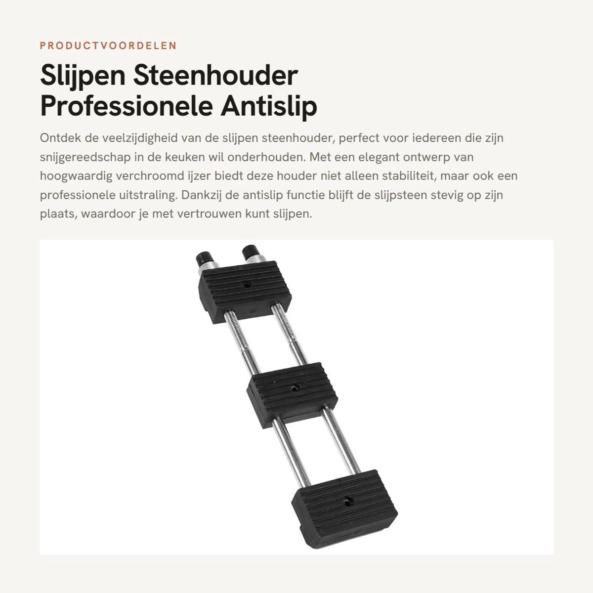 Dailygoods- Slijpen Steenhouder Antislip - Verstelbare Houder - Verchroomd IJzer - Siliconen - Huishoudelijke Slijpen Steen - Robuust en Stabiel - Slijpsteenhouder