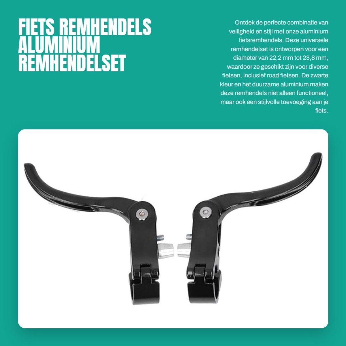 Dailygoods- Remhendels Aluminium - Universele Remhendelset - 22,2mm/23,8mm Diameter - Hoogte 58mm - Lengte 90mm - Stevig en Duurzaam - Fietsrem