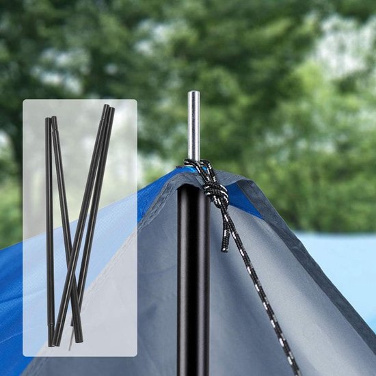 Telescopische Stokken - Verstelbare Staven - Kampeer Luifel - Sterk IJzer Materiaal - 2 Meter - Zilver — afbeelding 2
