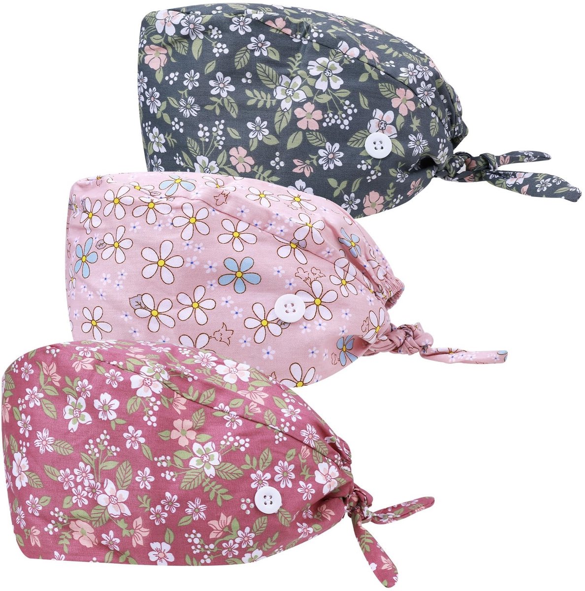 Dailygoods - 3 Stuks Verstelbare Dames Werkmutsen Katoen