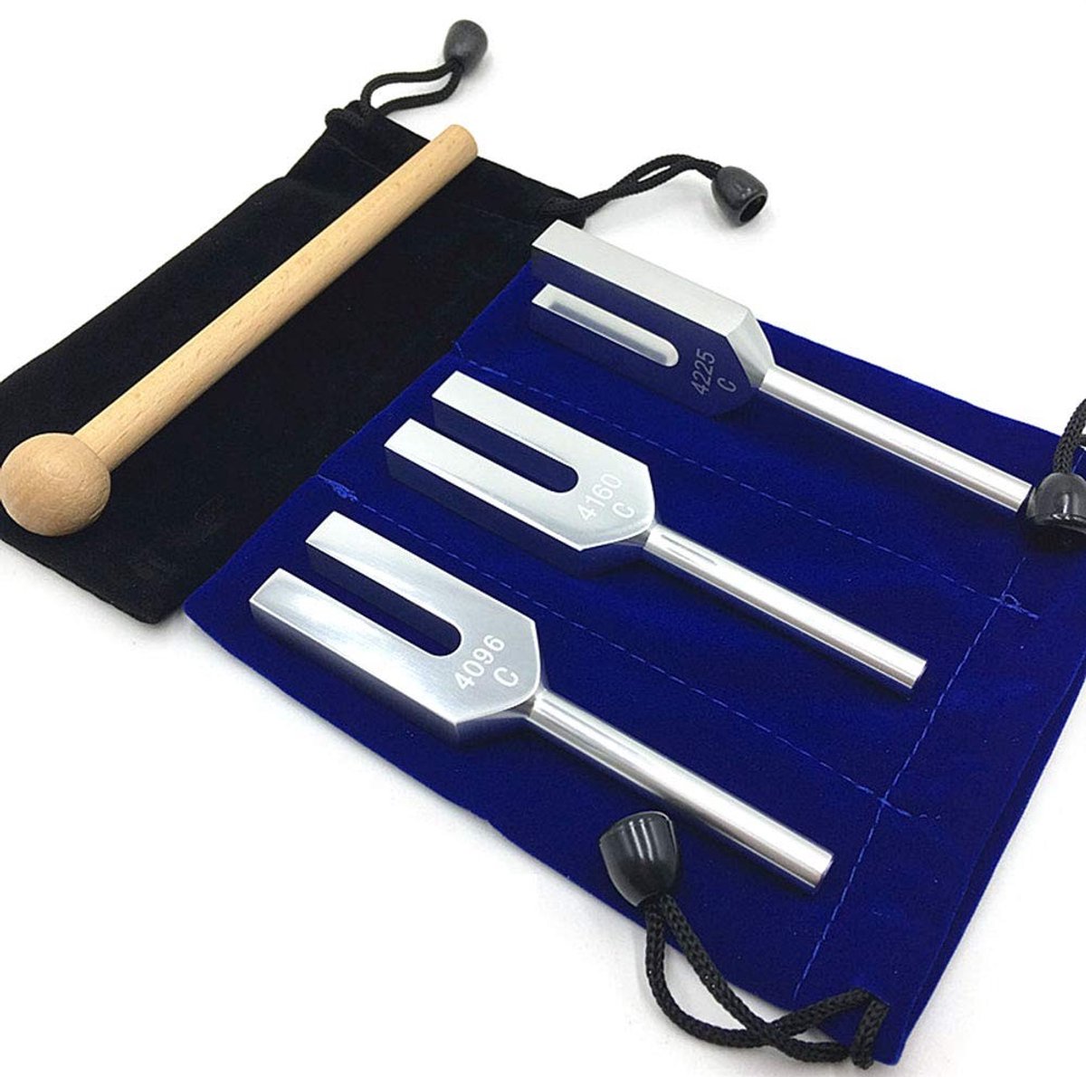 Dailygoods - Angel stemvorkset - 3 stuks - Muziekinstrument voor geluidstherapie - 4096 Hz - Hoogwaardige materialen - Ideaal voor healing en meditatie