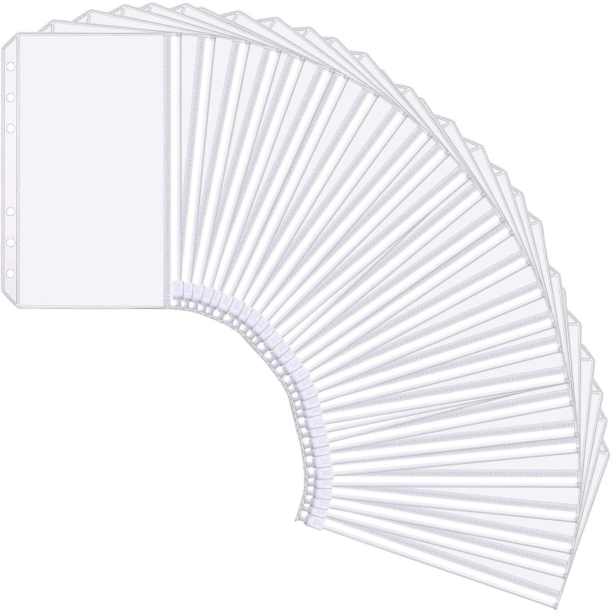Dailygoods- Enveloppen A6 - 30 Stuks - Waterdichte Enveloppen - Kunststof Hoes met Ritssluiting - Budgetvakken - Documentenhouder - Documentenmap