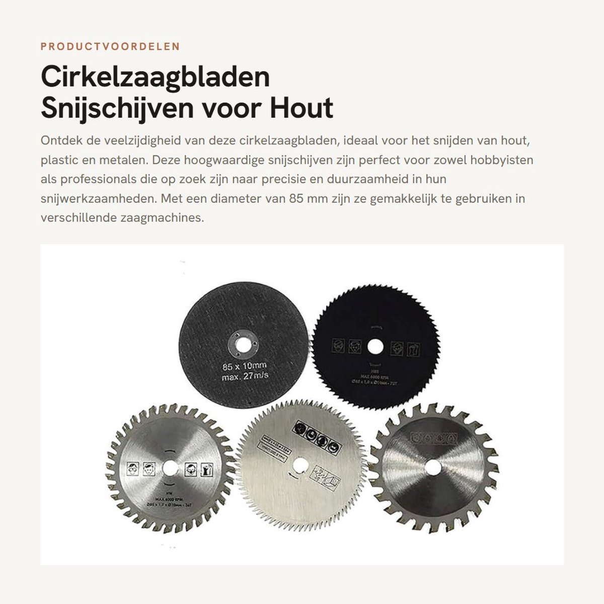 Dailygoods- Cirkelzaagbladen 5 Stuks - Snijschijven - Hoogwaardig Carbide - Binnendiameter 10mm - Voor Hout/Plastic/Metalen - Duurzaam en Snel Snijden - Zaagbladen