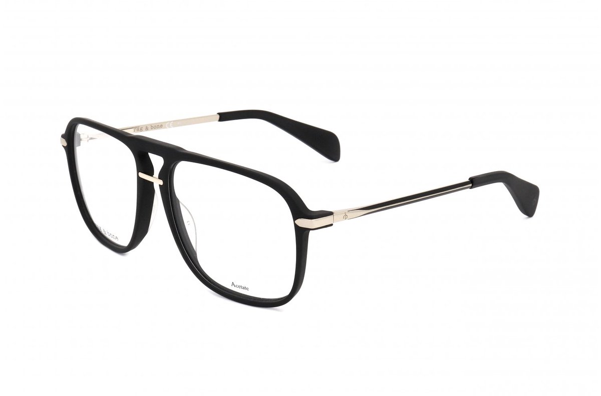 Rag & Bone RNB7006 Matt black gold 54/16/140 MAN Brilmonturen