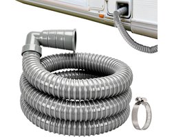 Afvalwaterslang Camper - Opvouwbare Afvoerleiding - Afvalwater Lozen - Lekvrije Aansluiting - 3 meter - Grijs