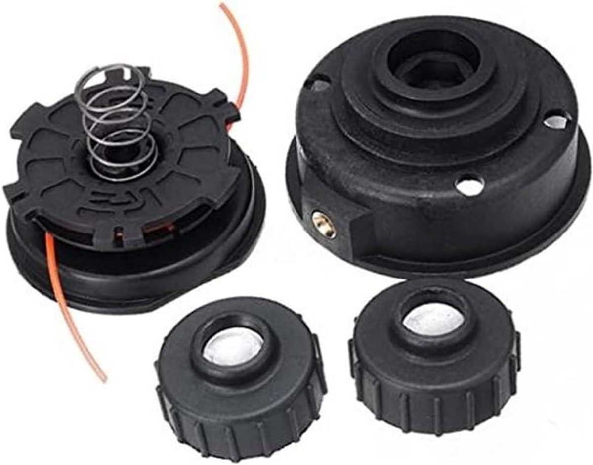 Trimmerkop Spoel Kit - Grasmaaier Spoel - Gazon Onderhouden - Dubbele Lijn Toevoer - 94x46mm - Zwart