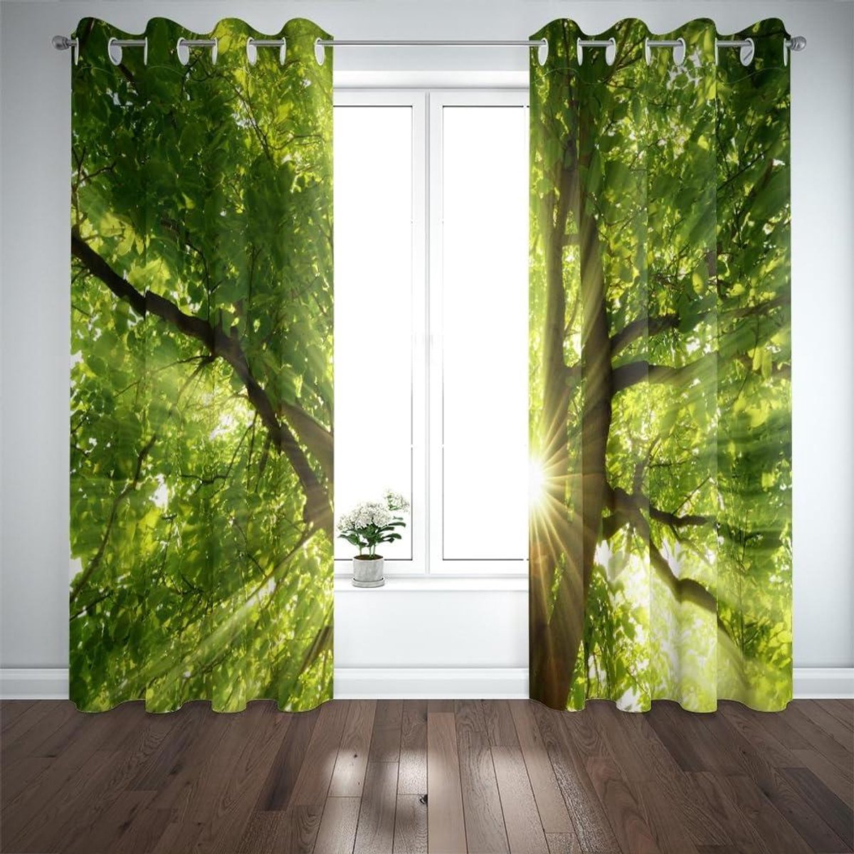 Verduisterende Gordijnen - Geluidsisolerende Vitrage - Ruimte Verduisteren - Drievoudig Geweven Stof - 2x 91.5x214cm - Groen