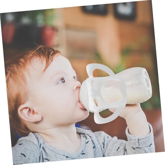 Babyfles Beschermhoes - Fles Handvat Beschermer - Babyvoeding Geven - Valbeveiliging - 12.5 cm - Wit — afbeelding 2