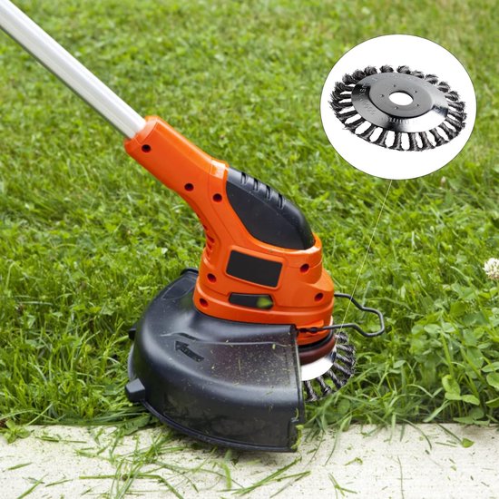 Weed Brush voor Brush Cutter - 200 x 25.4 mm - Draadborstel voor Onkruidtrimmer met Tegenmoer - Effectief Verwijderen van Onkruid van Merkloos	 — afbeelding 3