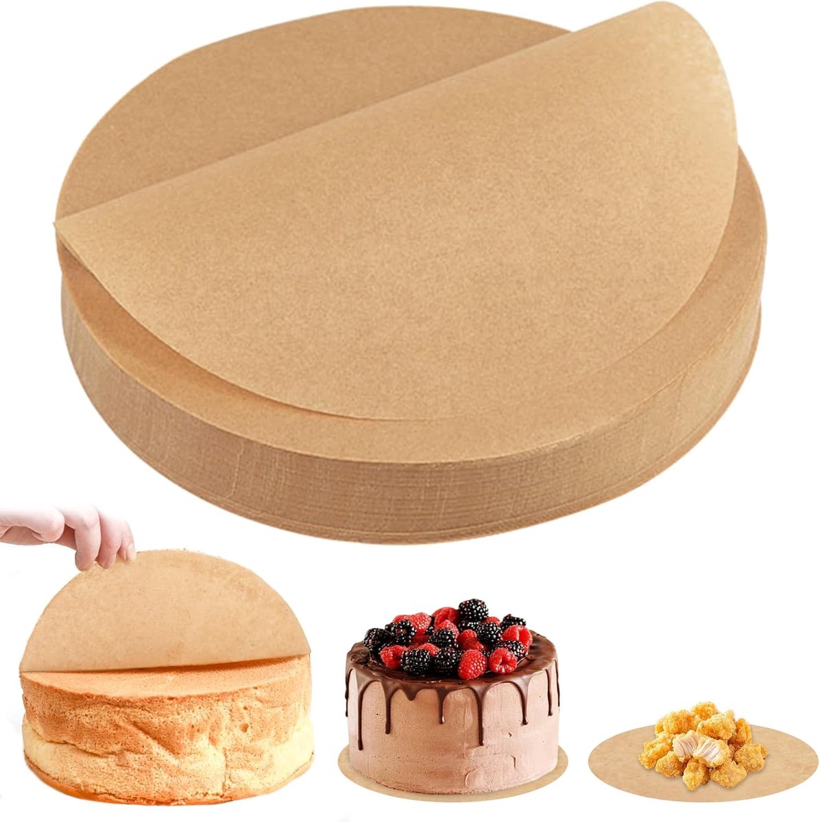 150x Rond Bakpapier 30 cm - Antiaanbaklaag voor Airfryer, Oven, Pizza en Luchtfriteuse