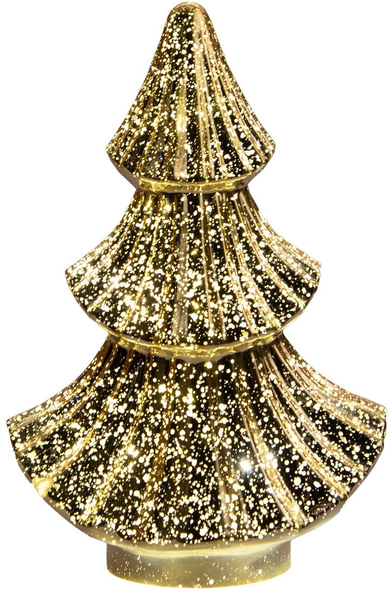 Boompje glas LED 15,5x9,5 cm goud Anna's Collection