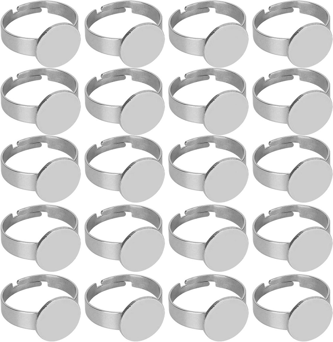 Onbewerkte RVS Ringen met Lege Bezel voor Leerbewerking - DIY Accessoires voor Creatieve Projecten