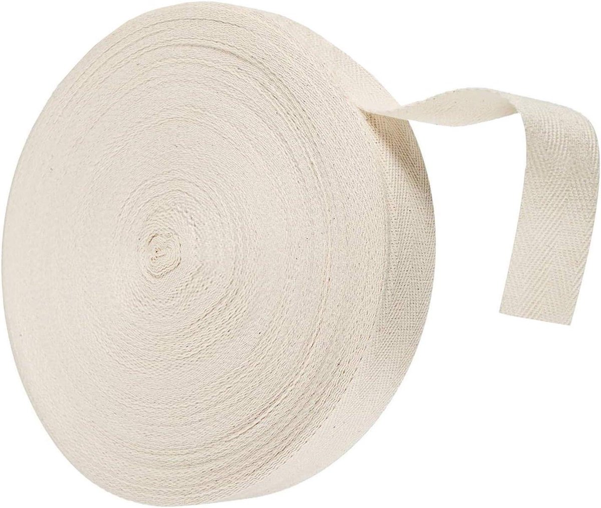 Twill Tape Lint - Webbing Band - DIY Handwerk Naaien - 100% Katoen - 55 Meter - Natuurlijk