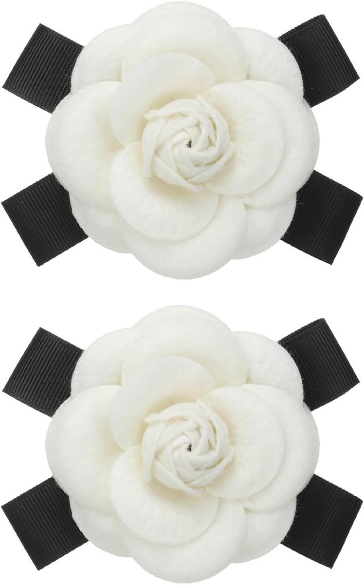 Bloem Broche - Corsage Speld - Outfit Versieren - Kunstwol Materiaal - 10cm - Beige