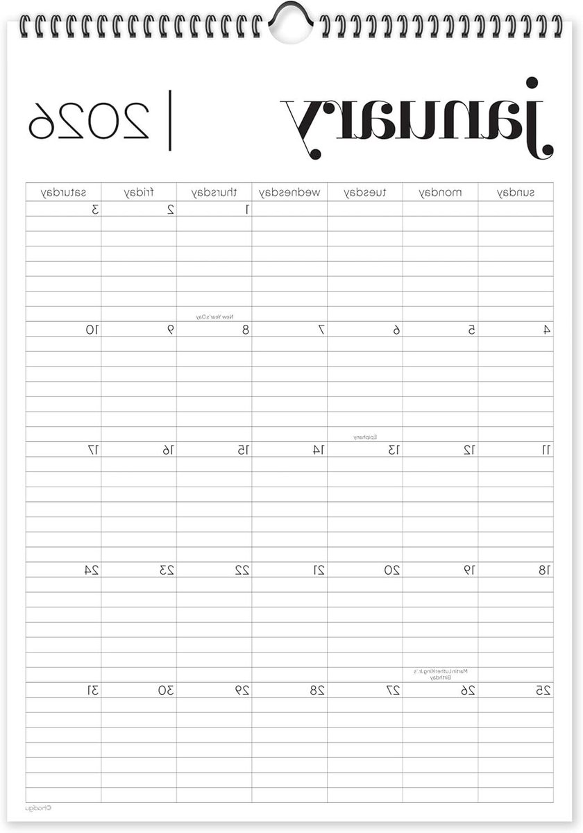 Wandkalender 2025-2026 - Jaarkalender Planner - Afspraken Plannen - 18 Maanden Overzicht - 432 x 305 cm - Kleurgolven