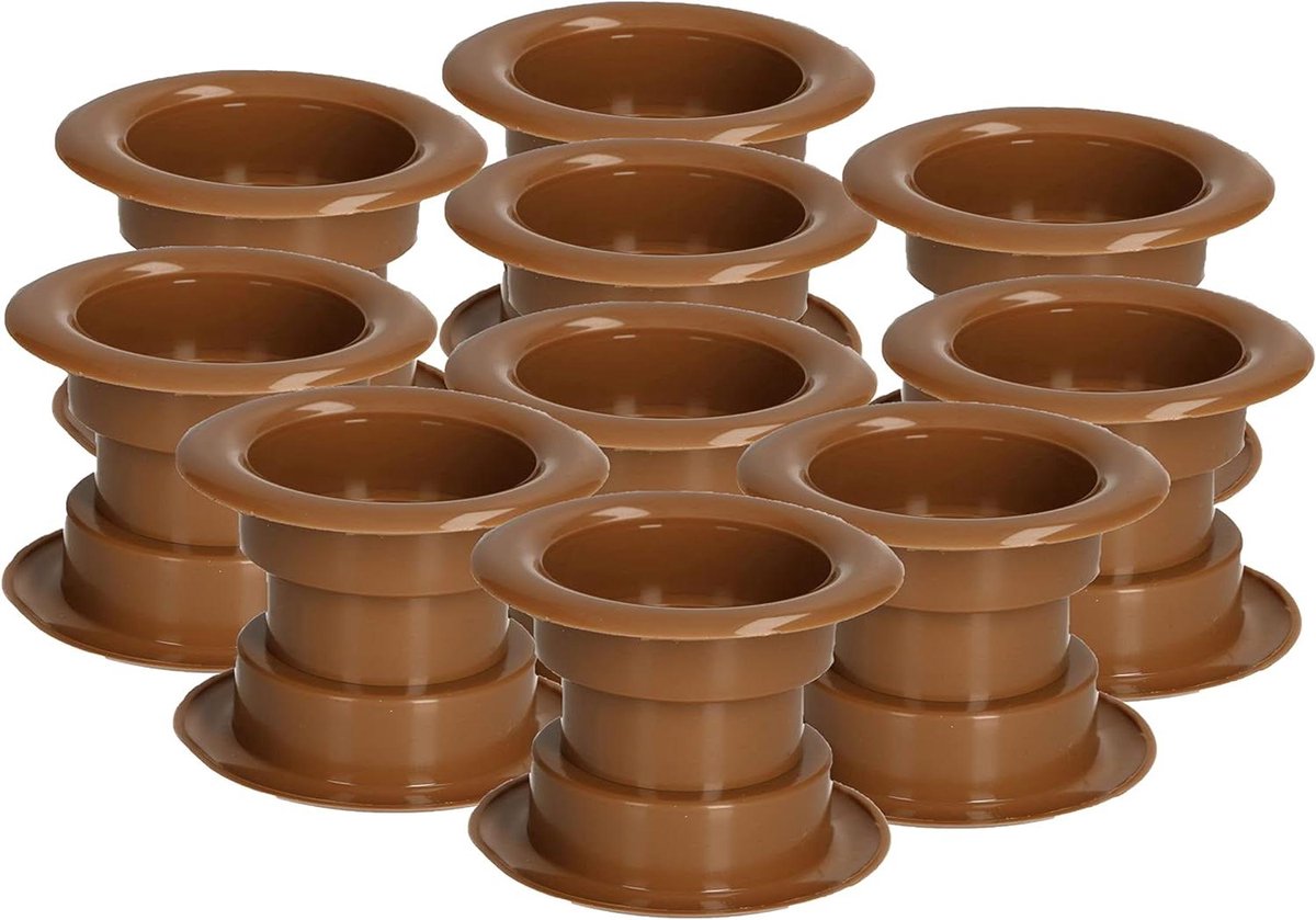 Luchtroosters Set - Ventilatieroosters Rond - Luchtcirculatie Verbeteren - Geprofileerde Vorm - 55 mm Buitendiameter - Donker Beige
