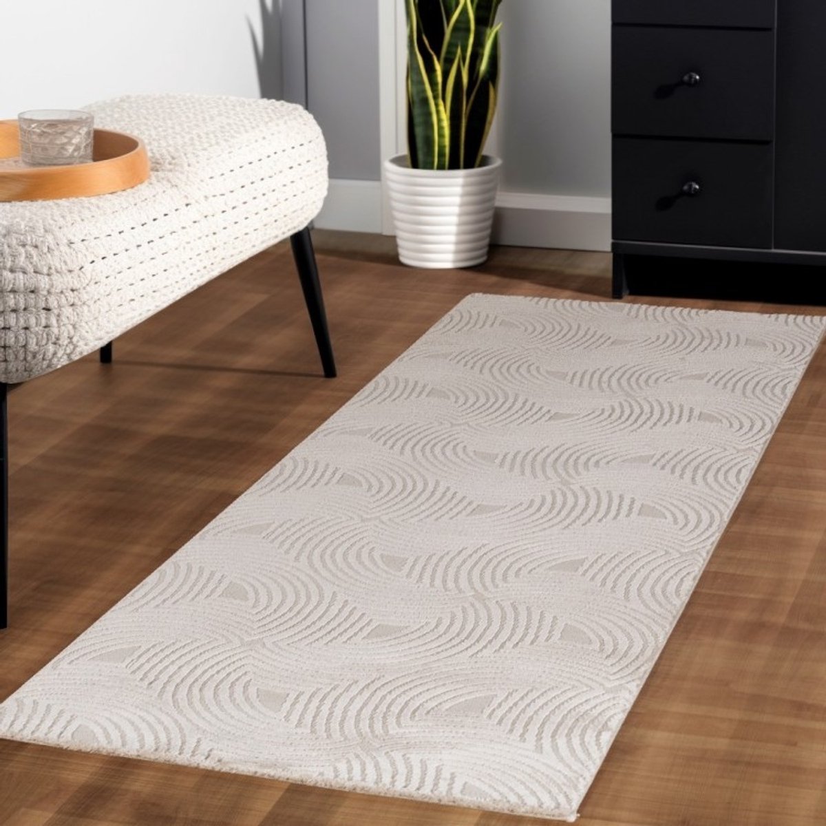 TapisTrend Designer tapijt Beige 120x170 cm Binnenkleed, voor de woonkamer, modern design, natuurlijke uitstraling, antislip, wasbaar