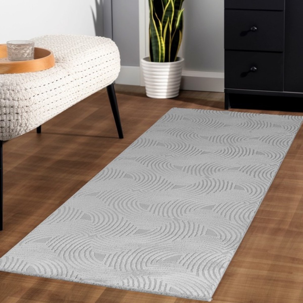 TapisTrend Designer tapijt Geld 240x340 cm Binnenkleed, zilverkleurig, voor de woonkamer, comfortabel, antislip, geschikt voor dagelijks gebruik, wasbaar