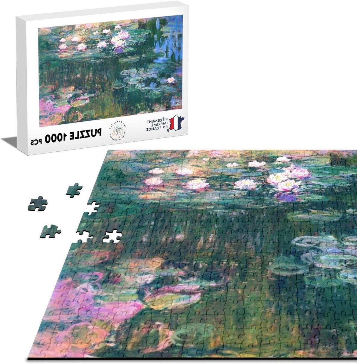 Puzzel 1000 stukjes - Legpuzzel Monet - Ontspannend Tijdverdrijf - Gedrukt in Frankrijk - 68 x 48 cm - Multicolor