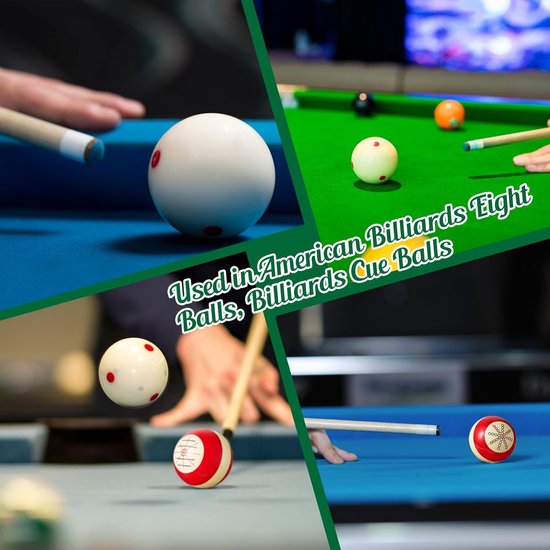 Biljart Keu Ballen - Trainingsballen Pool - Biljart Spel Verbeteren - Dubbelzijdige Markeringen - 57.2 mm - Wit van Merkloos — afbeelding 3