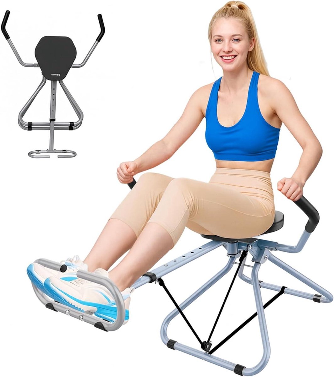 Buikspier Trainer - Ab Machine Core Trainer - Core Training Versterken - Driehoekig Stabiliteitsontwerp - 110 kg Max Gewicht - Zwart