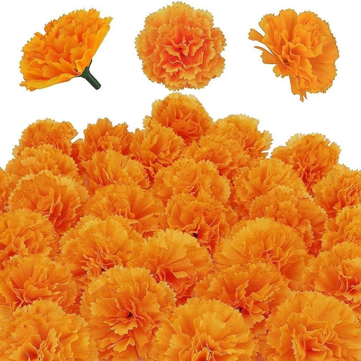 Kunstmatige Marigold Bloemen met Stelen - 30 Stuks voor Diwali, Bruiloft en DIY Decoratie Wreath Garland