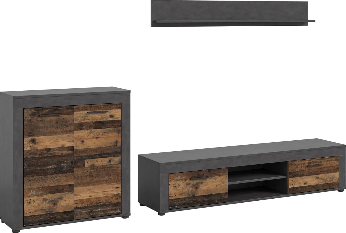 Jam wandkast J17 systeem eiken decor.