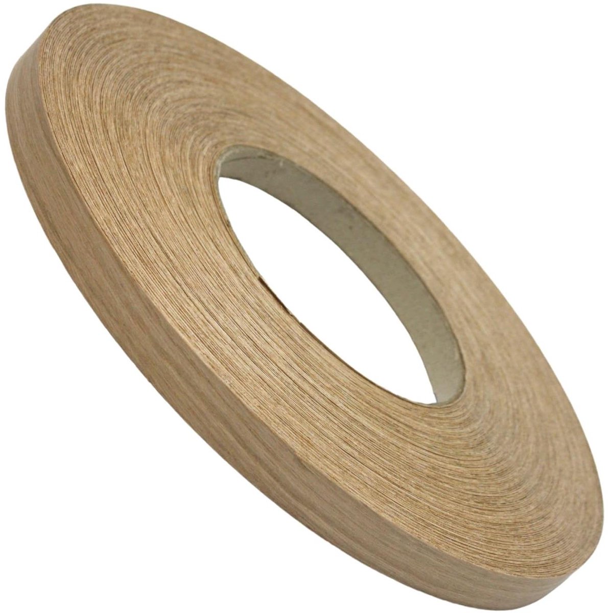 Randband Wit Eiken - Fineerband Strijkband - Meubelrestauratie - Voorgelijmd Eikenhout - 18 x 65 m - Wit
