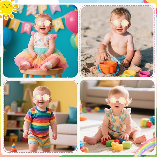 Babys Zonnebril - Peuter Bril - Bescherming Tegen Zon - Flexibel Siliconen Frame - 0-24 Maanden - Roze van Merkloos — afbeelding 3