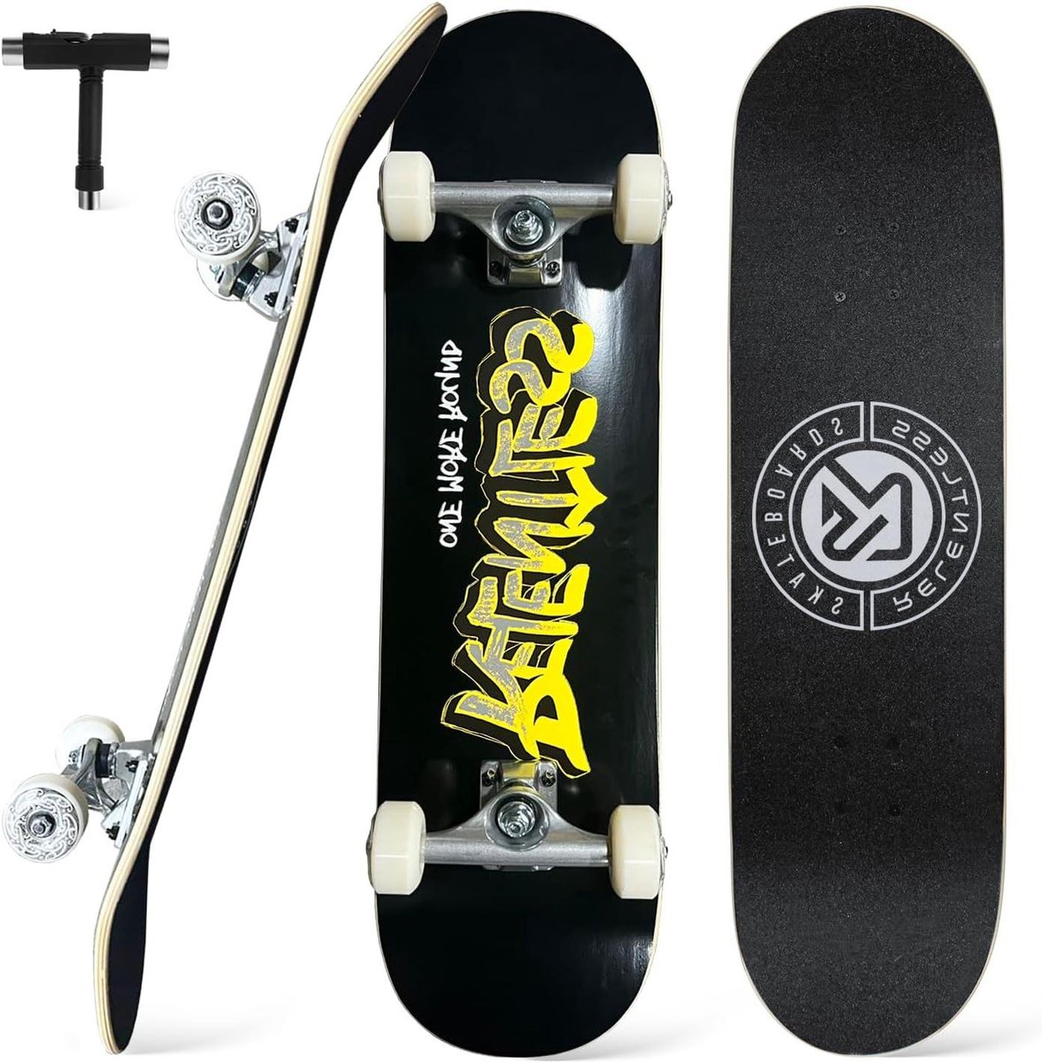 Compleet Skateboard - Skateboard Set - Stedelijk Rijden - 7-laags Esdoorn Dek - 79 cm - Zwart