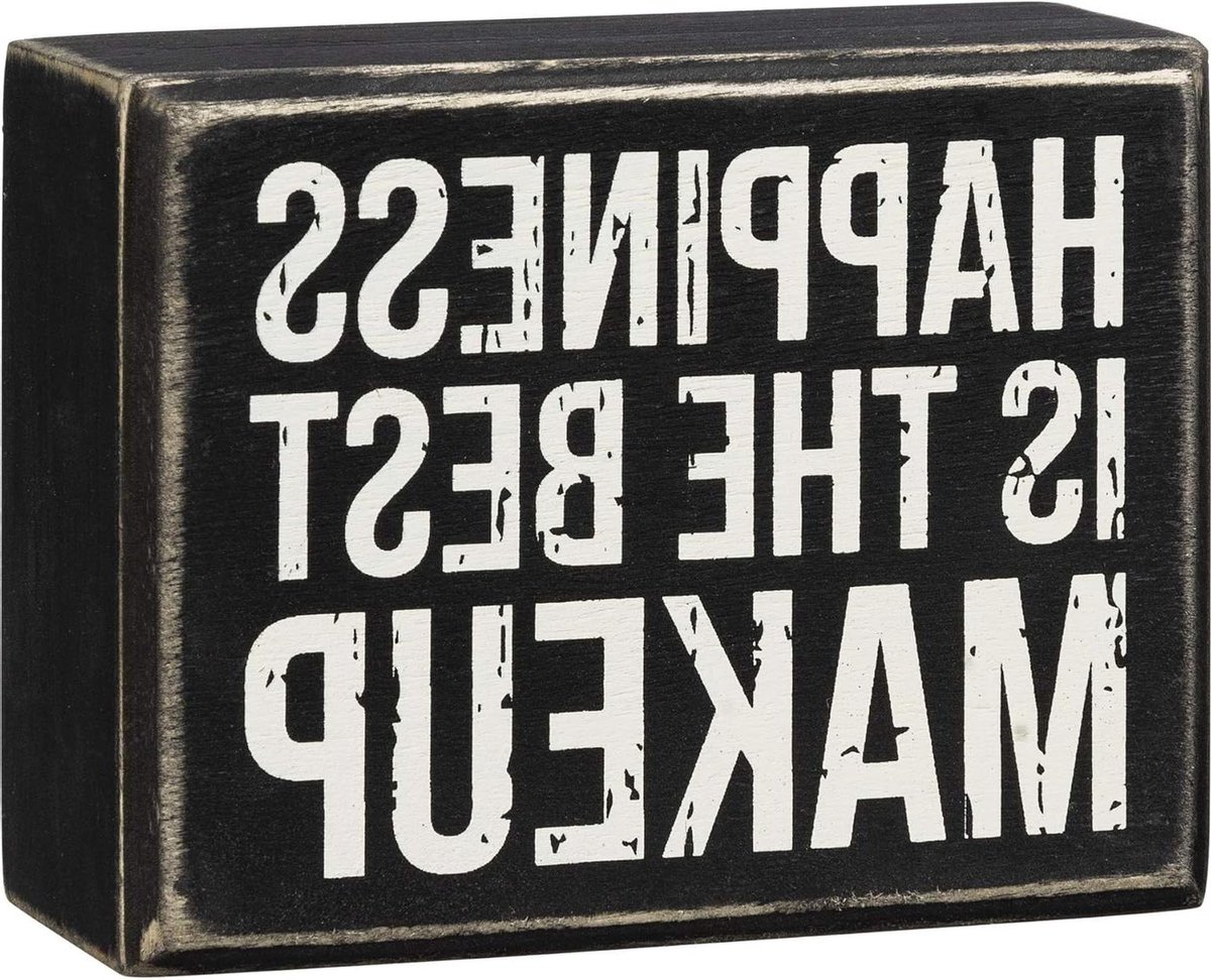Houten Make-updoos - Decoratiedoosje Opslag - Sieraden Opbergen - Vrijstaand of Ophangbaar - 95 cm Lengte - Zwart Wit
