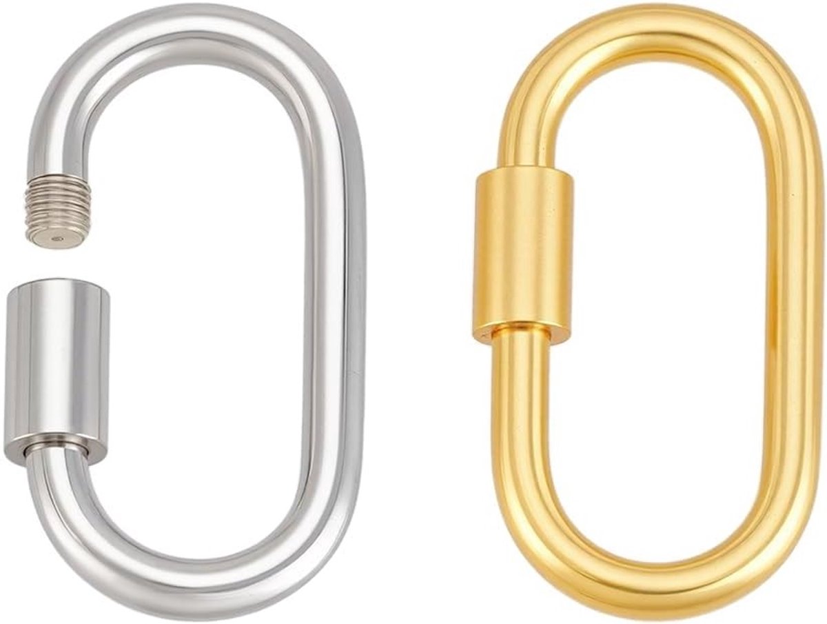 Set van 2 925 Sterling Zilveren Schroefsluitingen, 15 x 8,5 mm, Ideaal voor Sleutelhangers, Sieraden en Creatieve Projecten, Duurzaam en Stijlvol